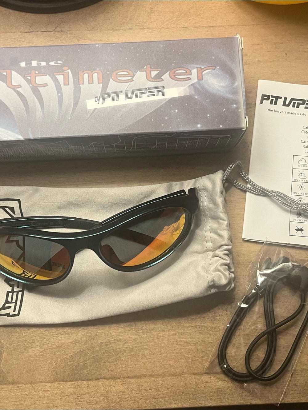 Pit Viper Black Frame Sunglasses with Orange Mirror Lenses